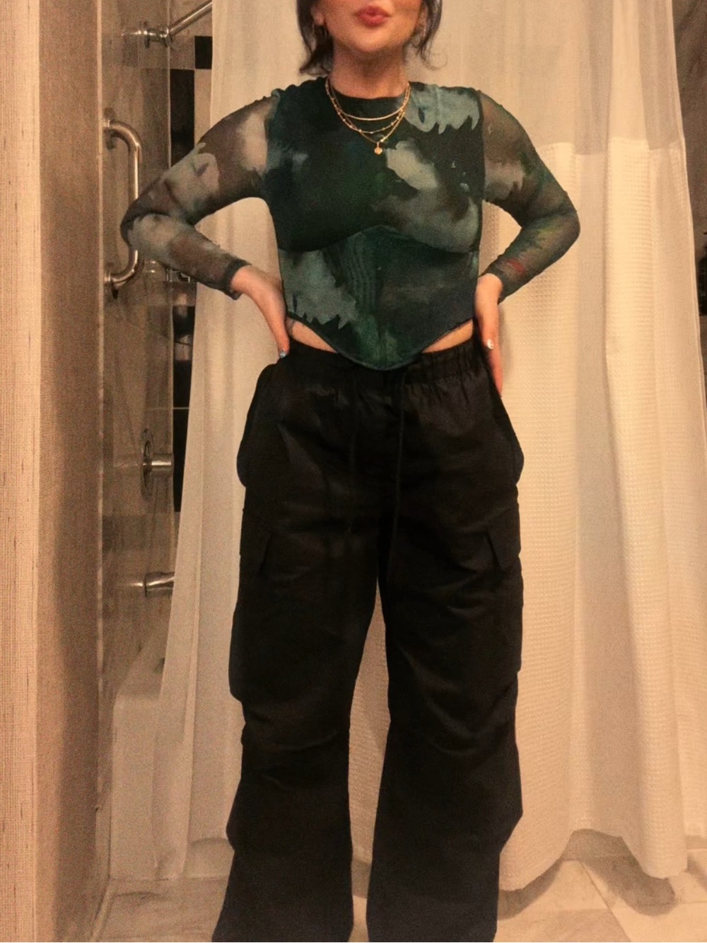 SKIMS Oversized Low Rise Cargo Pants - Black